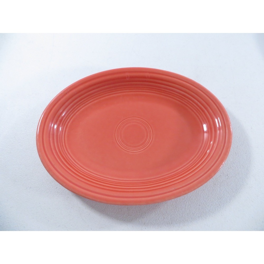 Fiesta Fiestaware Persimmon Orange/Pink Oval Serving Platter Plate 11.5"x9" HLC
